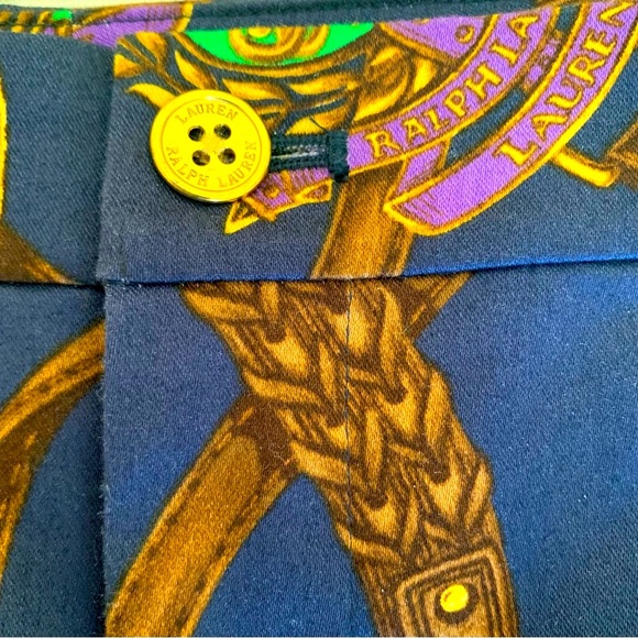 Ralph Lauren dark navy cotton shorts with Equestrian polo horse mallet print 10 - Picture 11 of 16